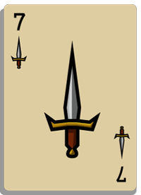 Dagger suit card, value 7