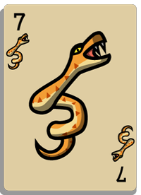 Snakes suit card, value 7