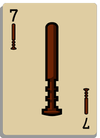 Truncheon suit card, value 7