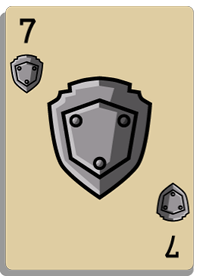 Shield suit card, value 7