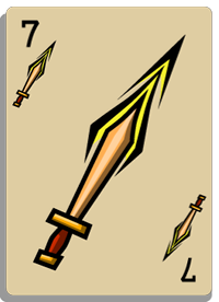 Sword Jab suit card, value 7