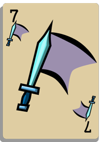 Sword Slash suit card, value 7