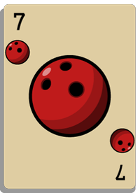 Bowling Ball suit card, value 7