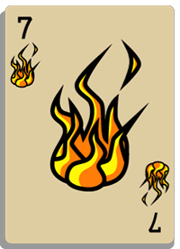 Fireball suit card, value 7
