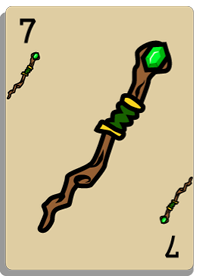 Staff suit card, value 7